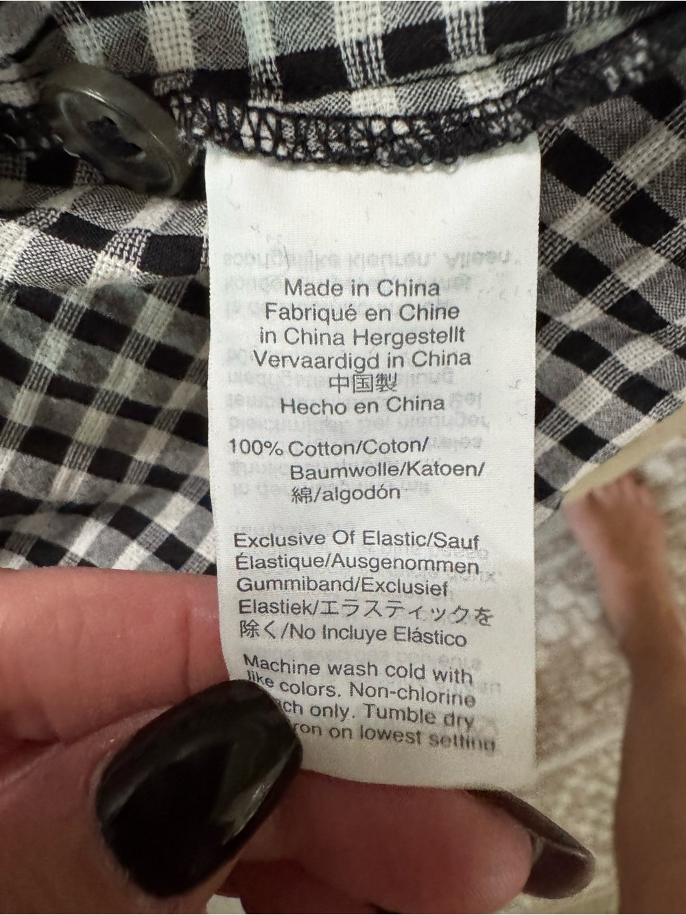 Madewell Black & White Gingham Smocked Back Sundress with Straps - Picture 7 of 7